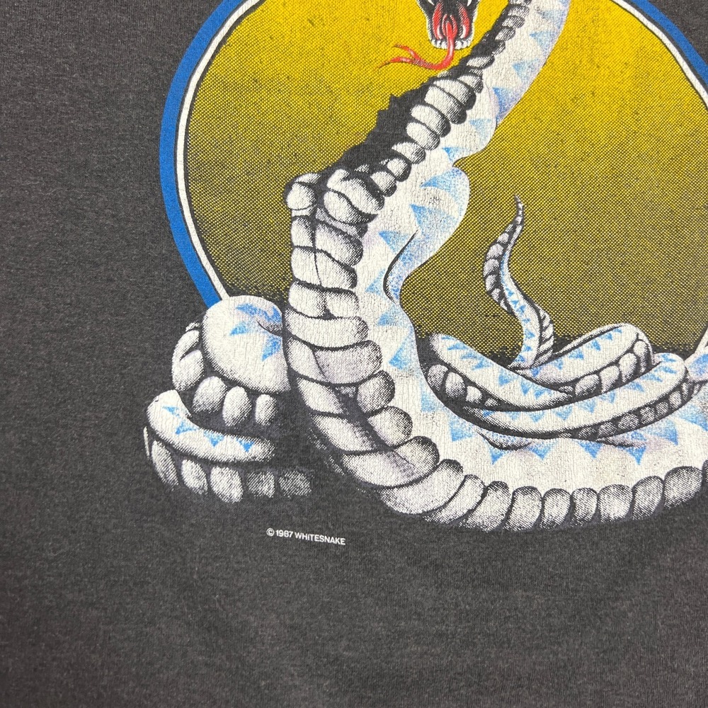 Vintage Whitesnake Shirt Mens Medium Black 1987 Tour - Picture 6 of 11
